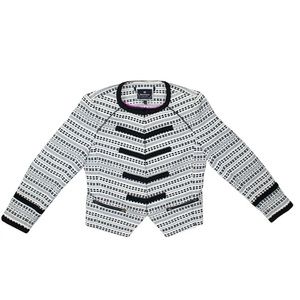 $298 Juicy Couture Women’s Black & White Military Style Blazer Jacket Size 8 US